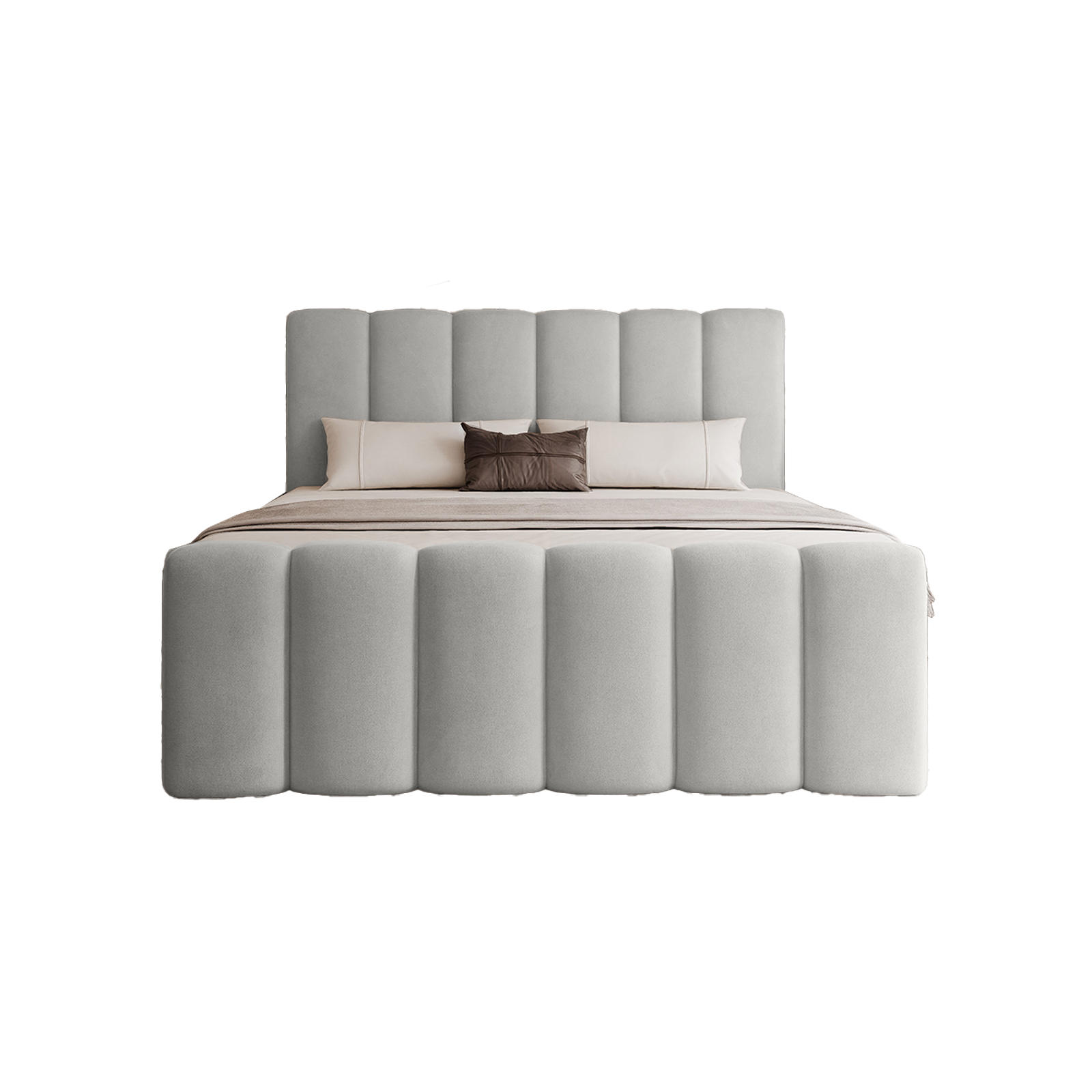 BOXBETT Perrone 180x200 cm, Grau - Grau, Textil (180/200cm) - Fedve