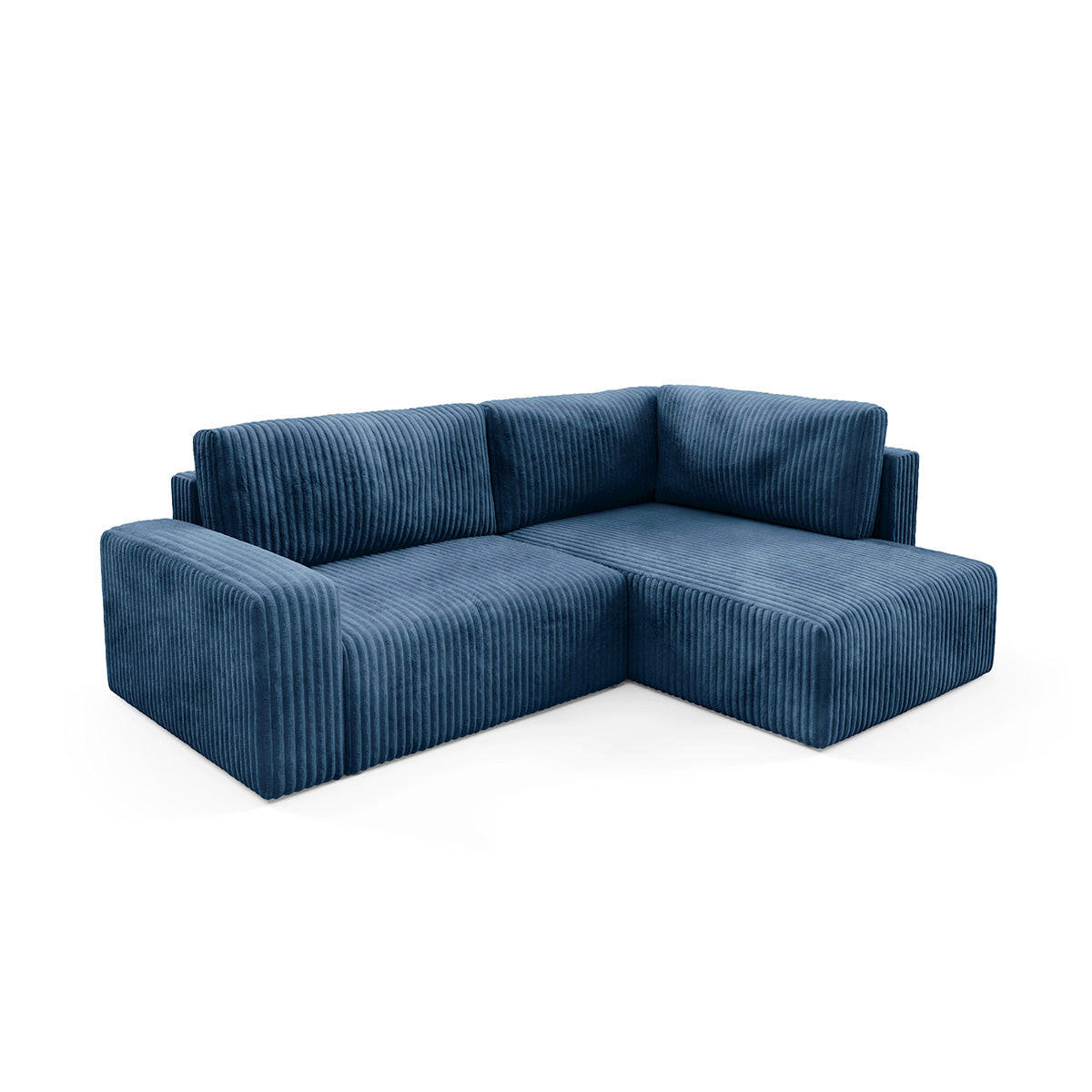 ECKSOFA Angela 4 Sitzplätze Marineblau - Blau, Holz (245/182cm) - Petits-meubles
