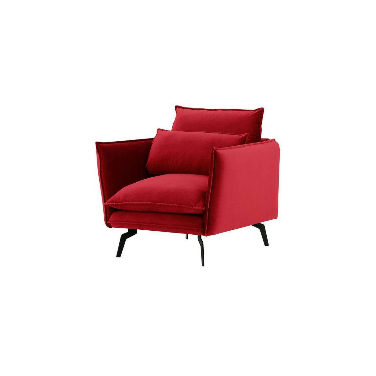 SESSEL Layla-Velluto 7 - Rot, Holz/Textil (105/95/98cm)