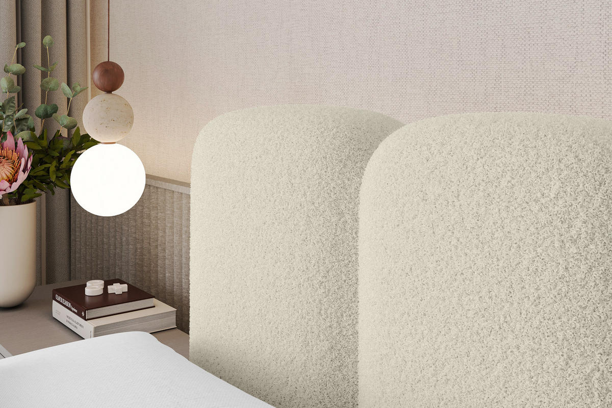 AMERICKÁ postel s matrací H4 a roštem – NINA-Z – 120 × 200 cm – béžová - písková barva, kompozitní dřevo (120/200cm) - ALTDECOR