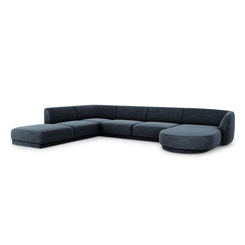 Thumbnail - Micadoni Panoramasofa, Blau, Textil, 6-Sitzer, U-Form, 255x70x330 cm, Hergestellt in Europa, Oeko-Tex®, Wohnzimmer, Sofa...