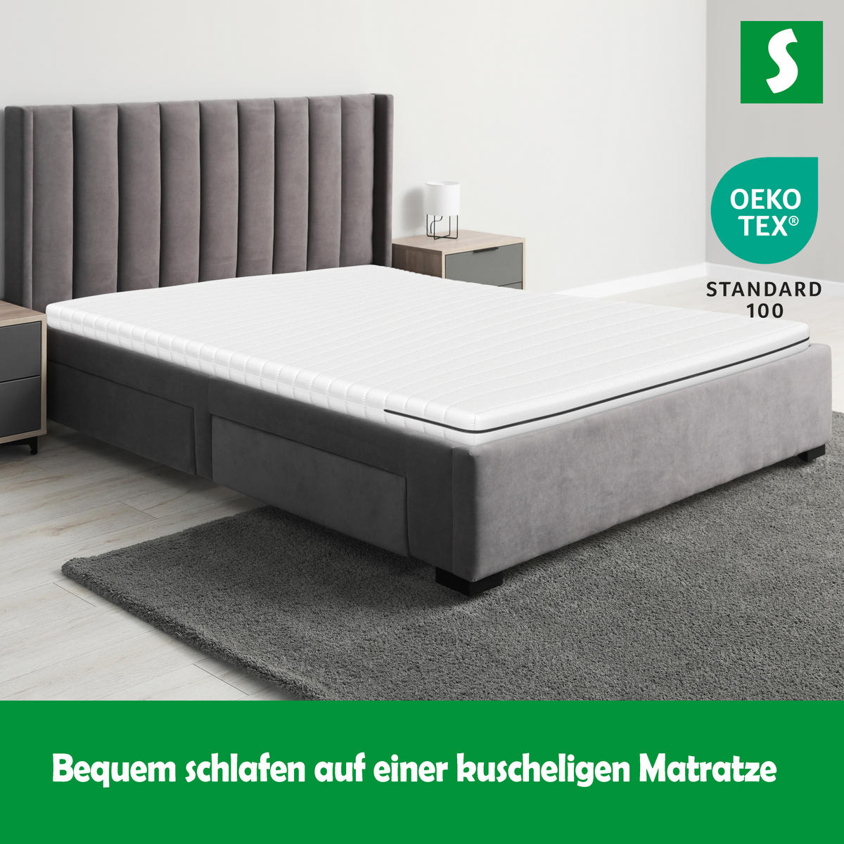MATRATZE – 140/200 cm, 13 cm Höhe, 7 Zonen, Kaltschaumkern - Weiß, Textil (140/200cm) - Schlaftroll