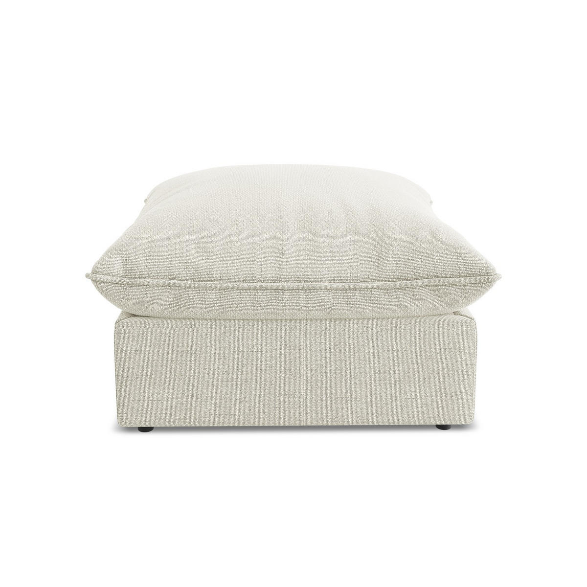 POUF Bouclé Stoff Beige - Sandfarben/Schwarz, Holzwerkstoff/Kunststoff (75/45/75cm) - LaMiaSofa