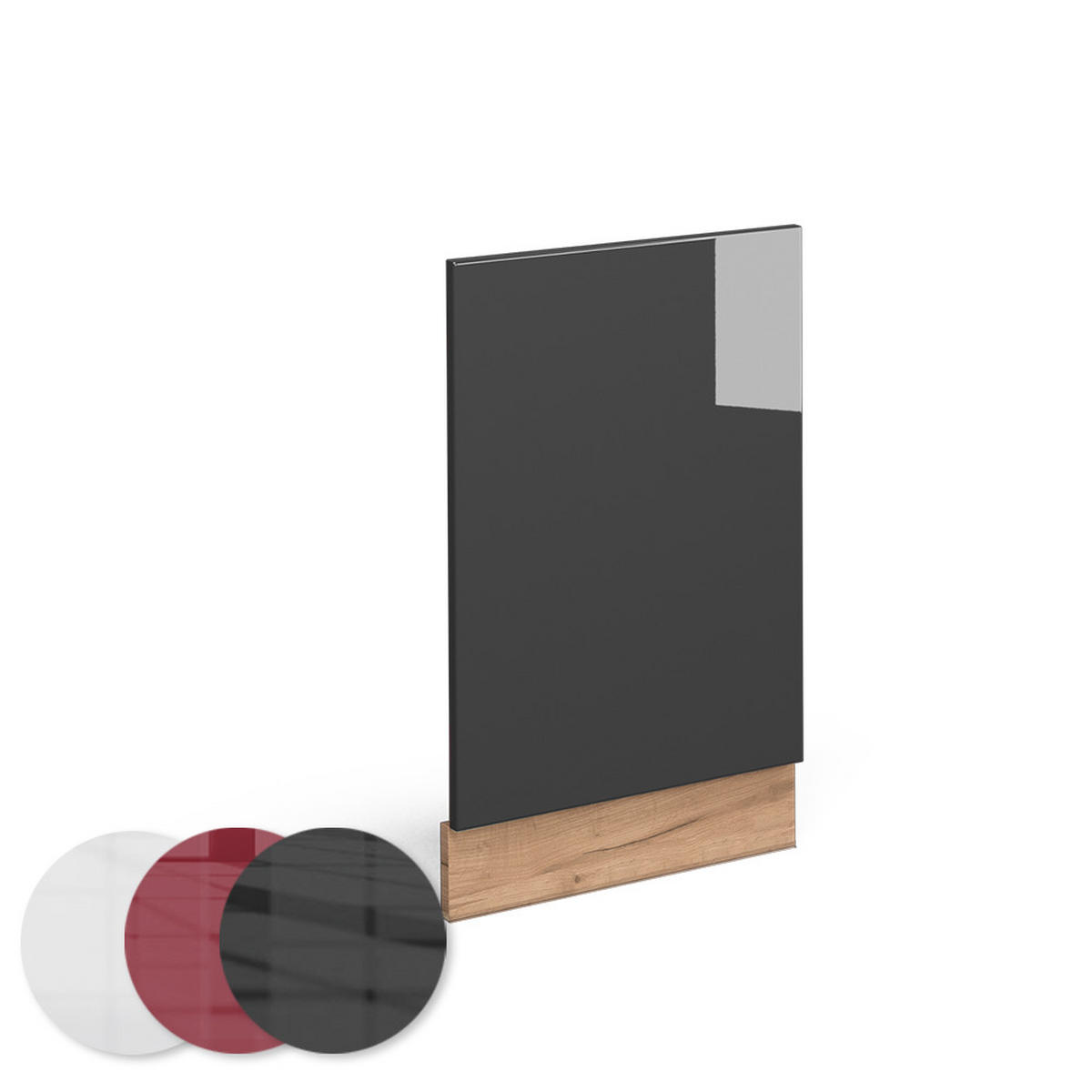FRONTBLENDE Fame-Line Anthrazit Hochglanz 45 cm, AP Eiche - Anthrazit/Eiche Wotan, Holzwerkstoff (45/67.4/1.6cm) - Vicco