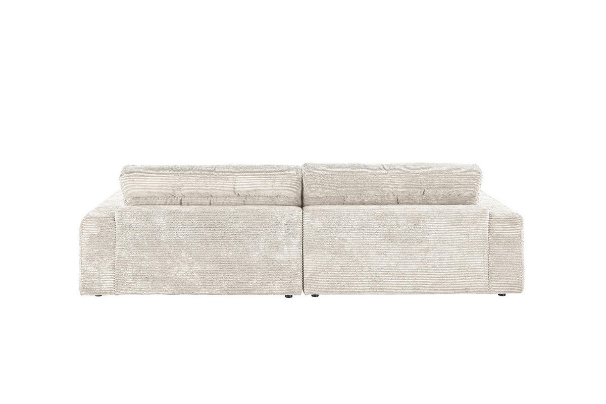 ECKSOFA LANA SOFA Cremeweiß Cord - Creme/Schwarz, Textil (296/205cm) - KAWOLA