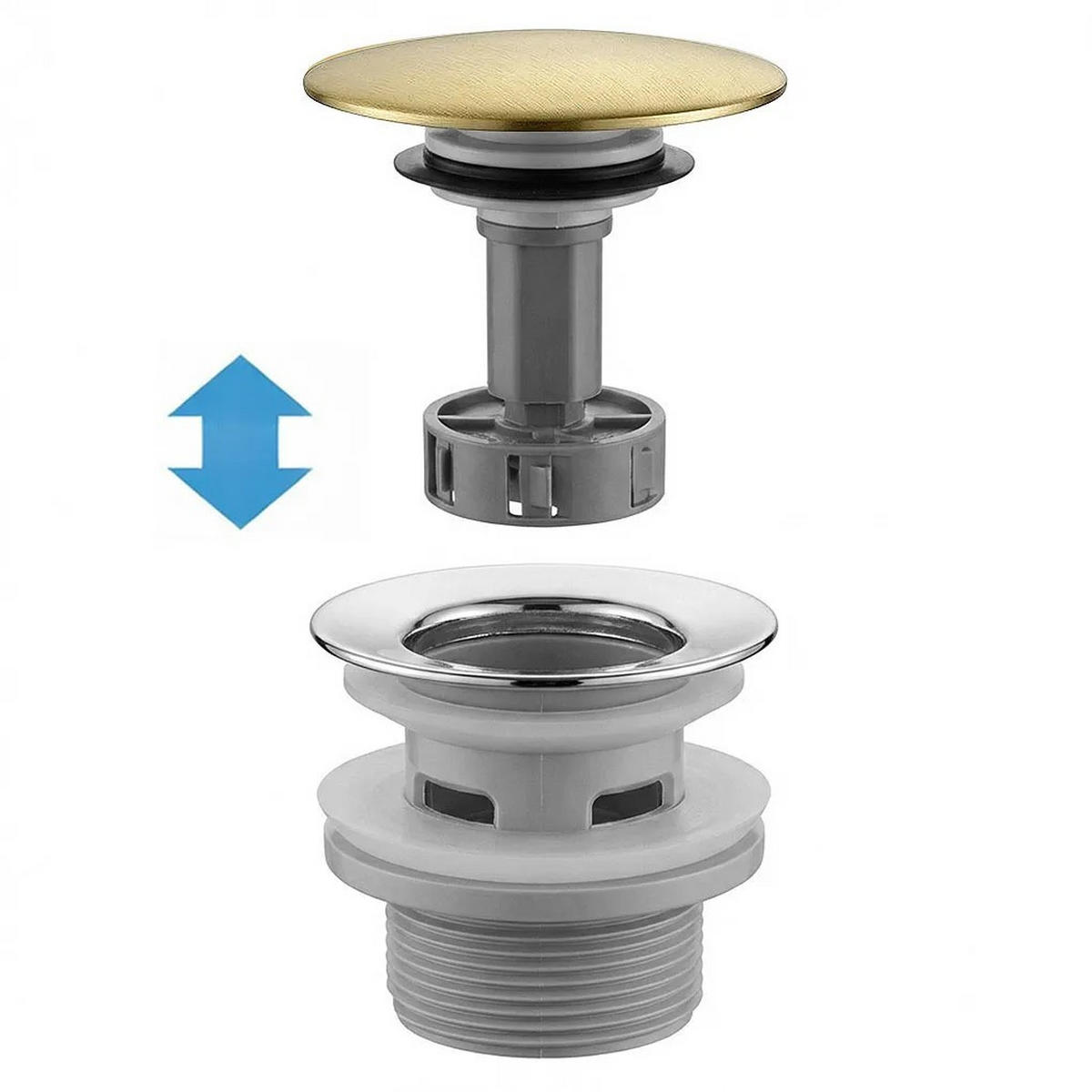 WASCHBECKEN-SIPHON Klik-klak Universal Rea Flow Brush Gold - Goldfarben, Metall (6.6/11.8/93cm) - REA