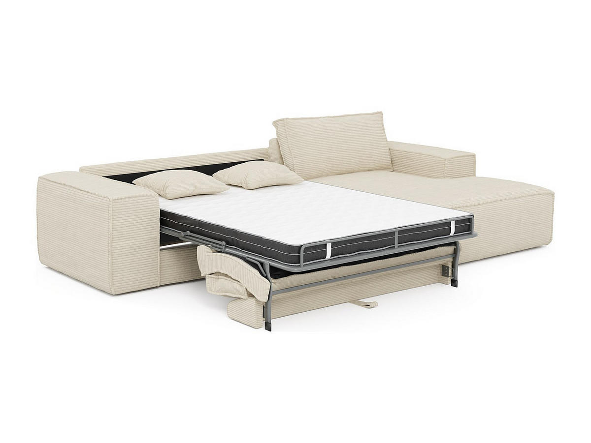 SCHLAFSOFA - 6 Personen - stoff - beige Amelia - Beige, Textil (320/80/165cm) - Vente-Unique