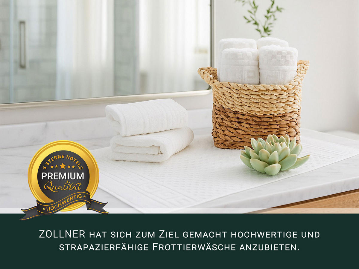 GÄSTETÜCHER, 10er-Set, 30x50 cm, 100% Baumwolle, Weiß - Weiß, Textil (30/50cm) - Zollner