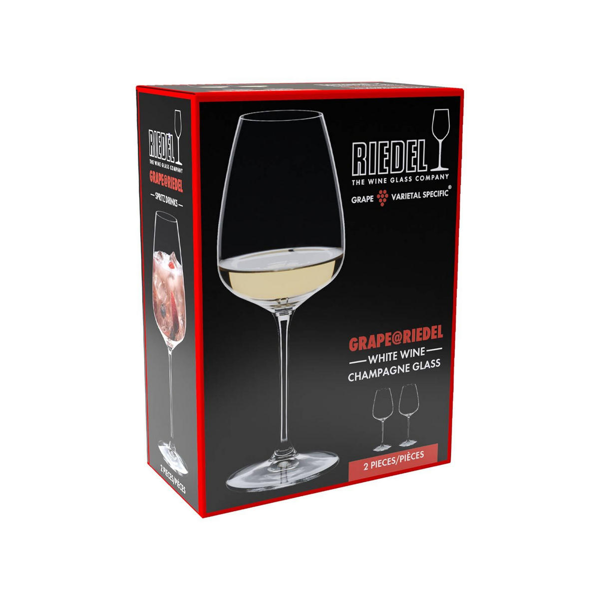 WEISSWEIN / CHAMPAGNERGLAS / SPRITZ DRINK Grape transparent 550 ml 6er Set - Transparent, Glas (0.55L) - Riedel