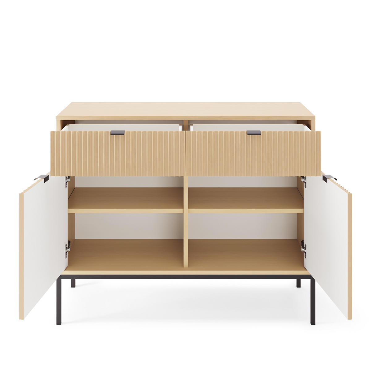 SIDEBOARD NANAIMO KOM2 Profilierte Fronten Eiche Vicenza Eiche Vicenza - Eiche Artisan, Holzwerkstoff (104/83/39cm) - Komodee