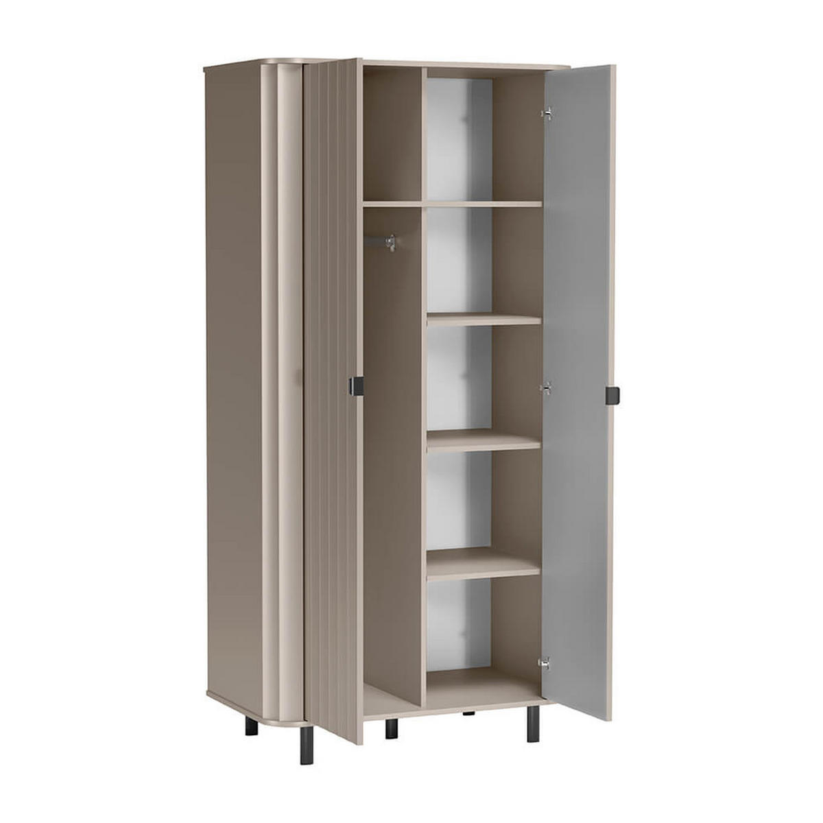 KLEIDERSCHRANK Novado NO-8 98 x 200 x 54,5 cm Greige - Greige, Holzwerkstoff/Metall (98/200/54.5cm) - Koseto