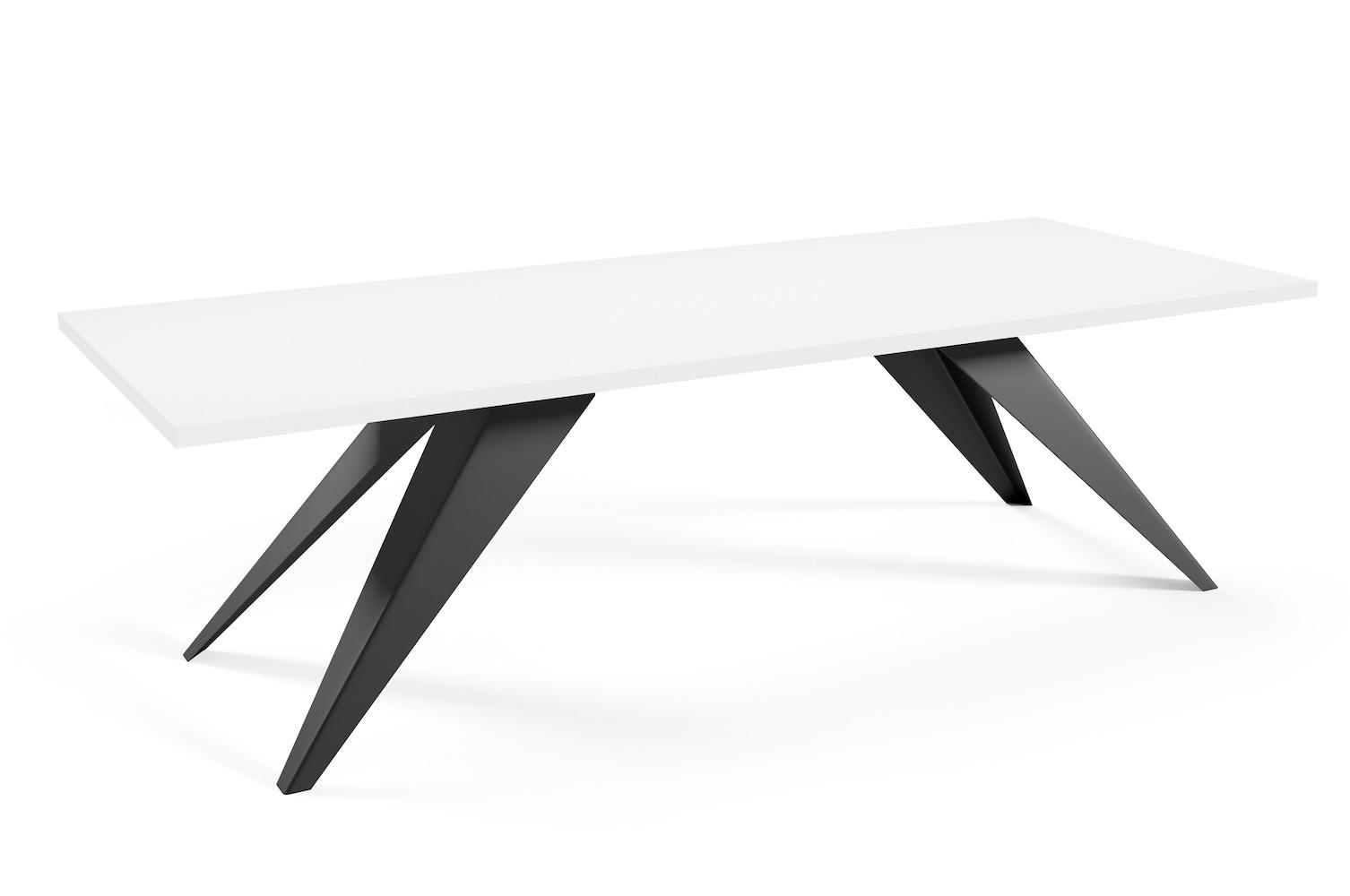 ESSTISCH Vento Icy Weiß / Schwarz 140/240 / 80 / 76cm - Schwarz/Weiß, Holz/Holzwerkstoff (140/80/76cm) - Feldmann-Wohnen