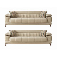 SITZGARNITUR Baoshi, Beige Stellvariante 3+3 - Beige, Holz/Holzwerkstoff (240/80/95cm)
