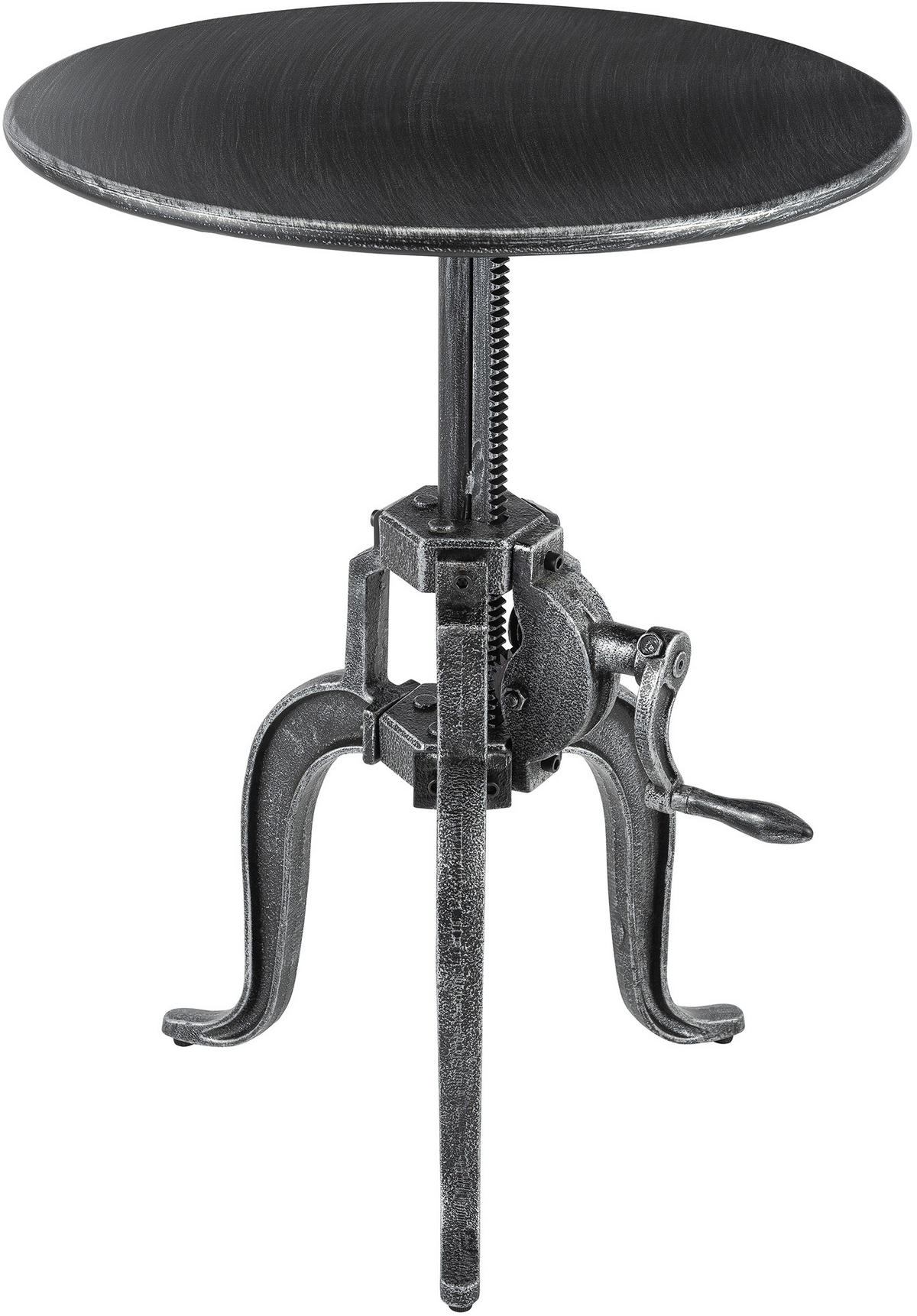 BEISTELLTISCH Vera rund 50x50x46cm Metall Antik-Silber Kleiner - Silberfarben, Metall (50/50/46cm) - DELUKE