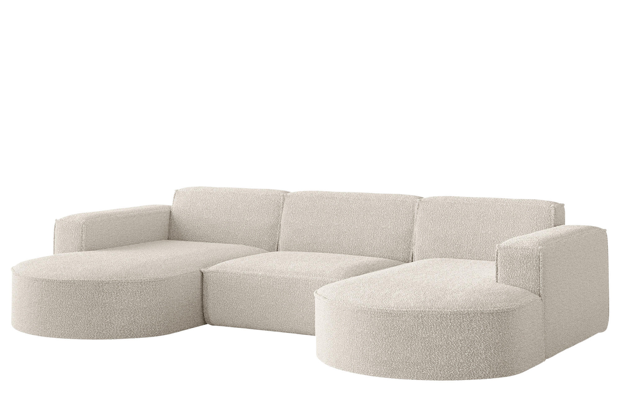 WOHNLANDSCHAFT Palma In Ascot - Beige, Holzwerkstoff/Textil (299/78/165cm) - Fun Möbel