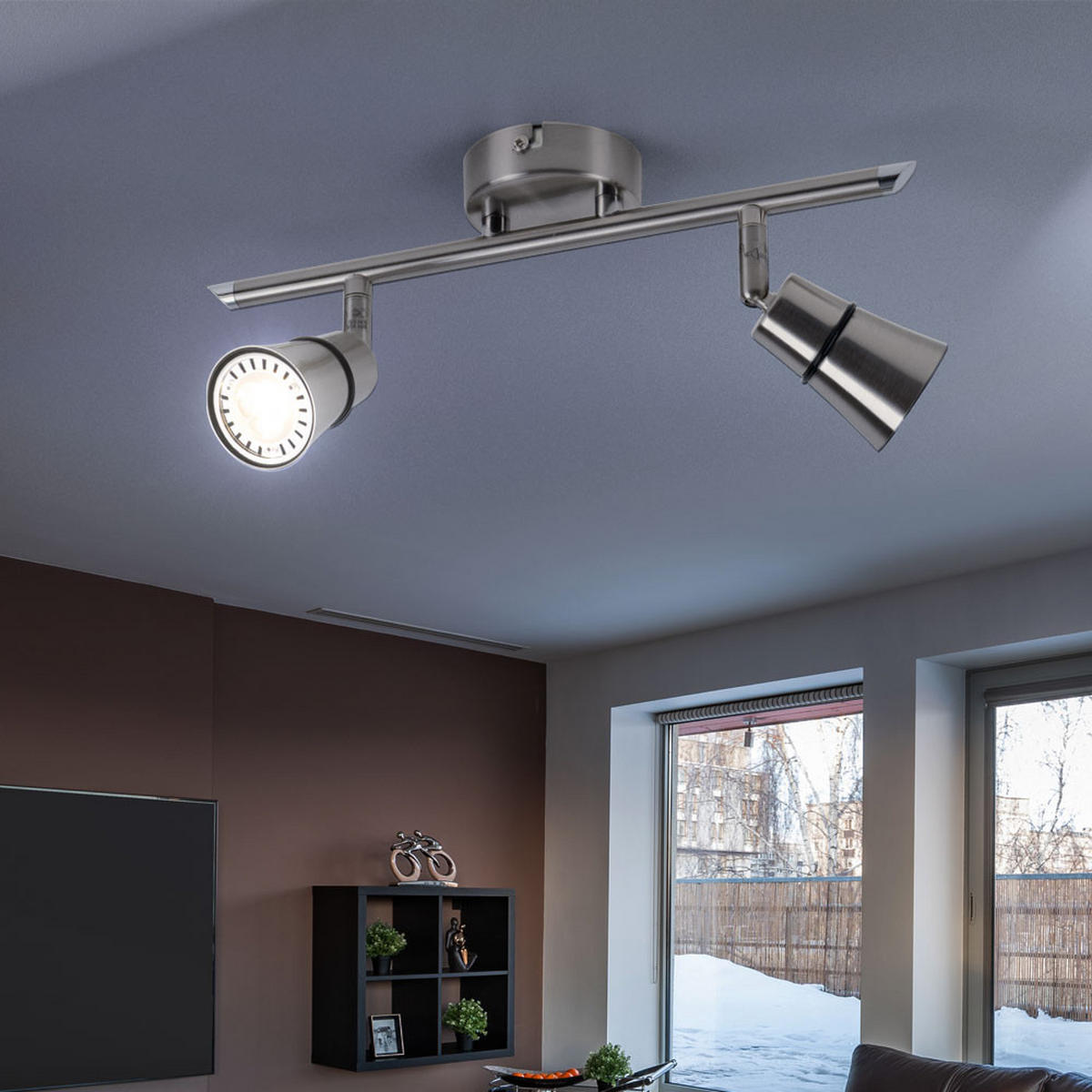 LED DECKENLEUCHTE Metall Chrom Silber - Silberfarben, Metall (34/9/14cm)