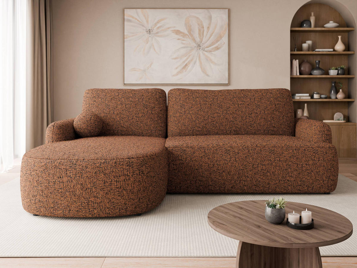 ECKSOFA Loridu, Seite: Links - Messingfarben/Schwarz, Holz/Kunststoff (250/174cm) - MIRJAN24