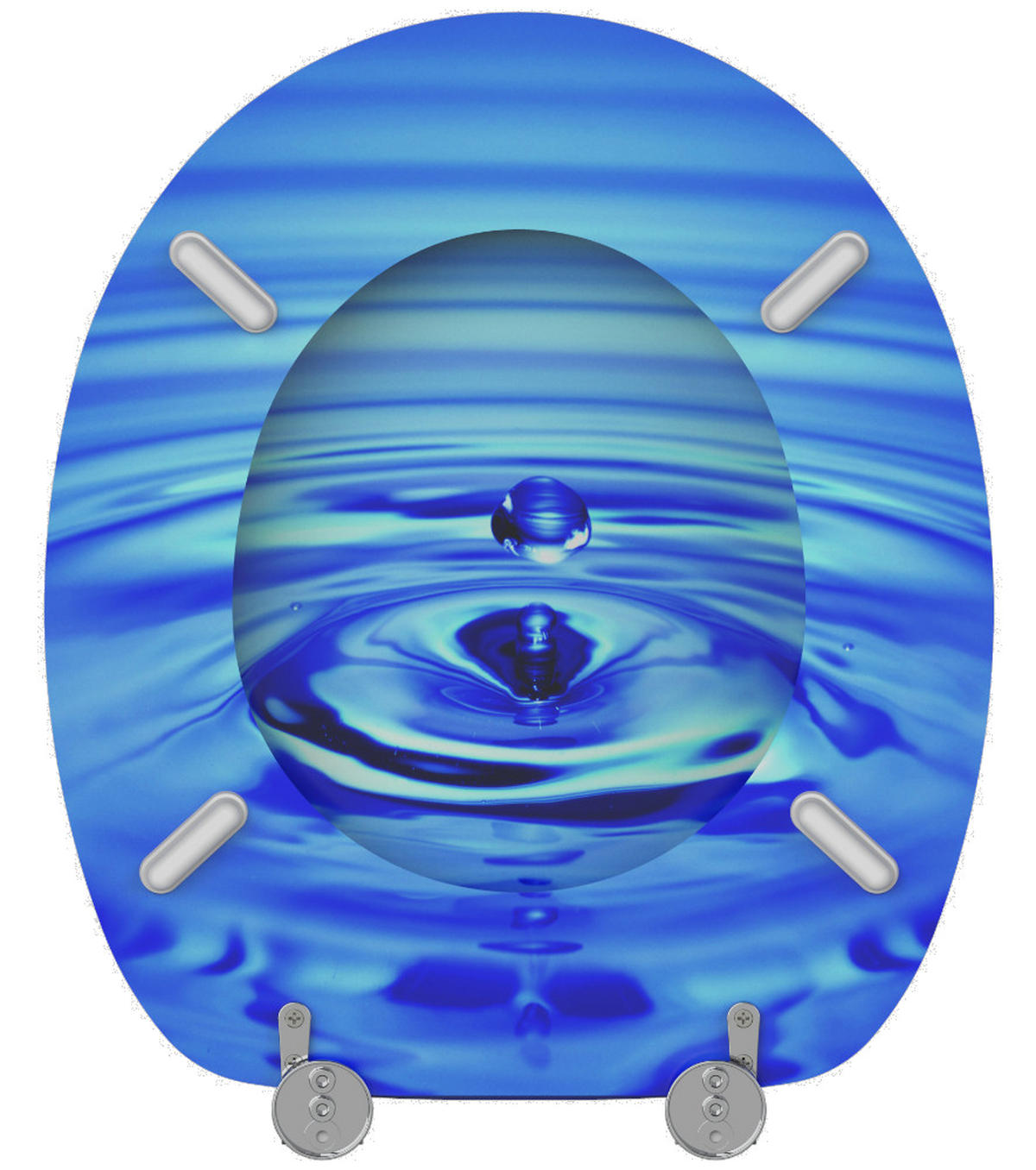 WC-SITZ Tropfen - Blau, Holzwerkstoff (38/6/47cm) - Sanilo