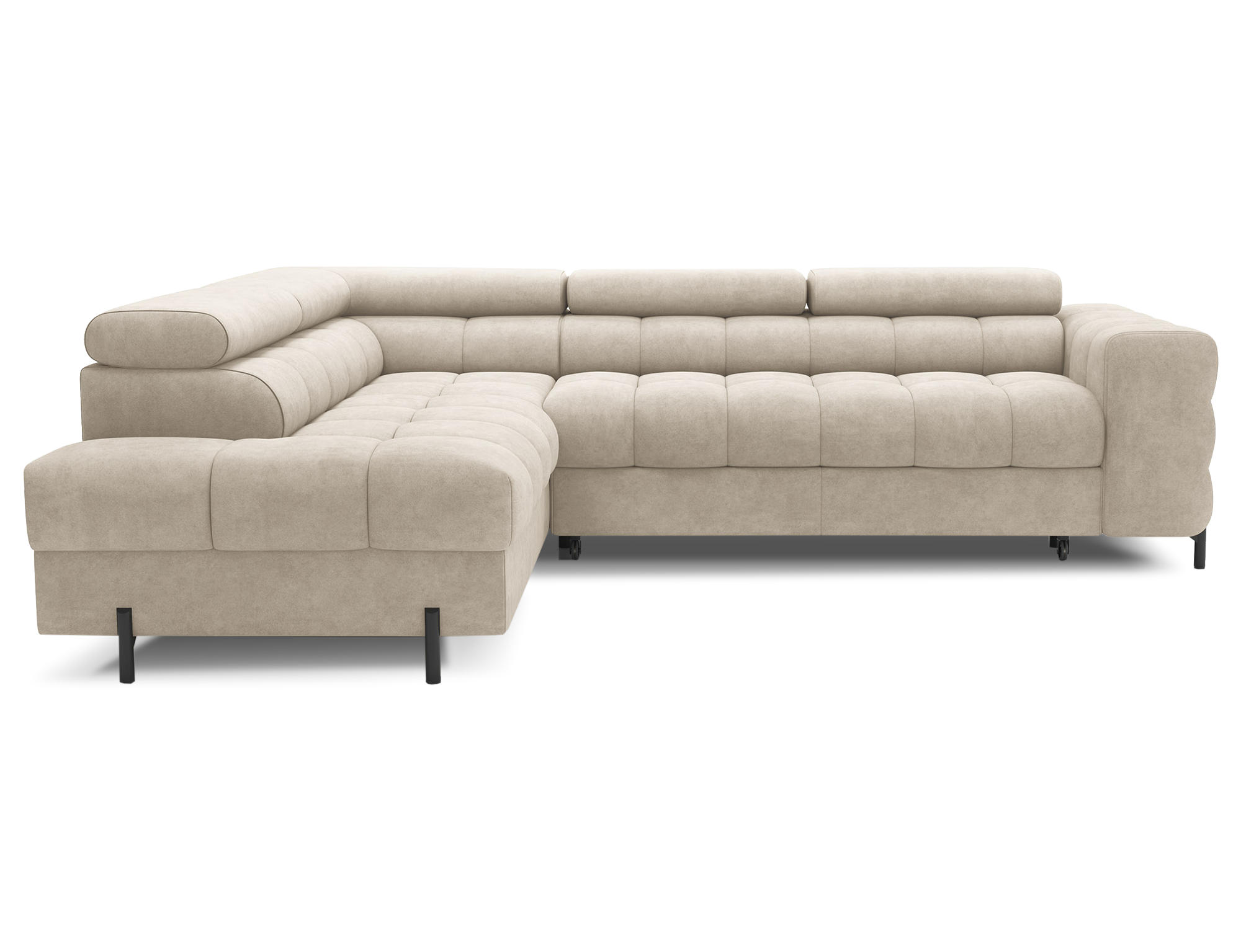ECKSOFA Ferrucio L - Beige (Aura 18) - Beige, Holzwerkstoff (276/200cm) - Möblo