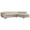 ECKSOFA PEDRO L Beige Boucle - Rechts Seite - Beige/Schwarz, Textil/Metall (273/208cm) - MKS