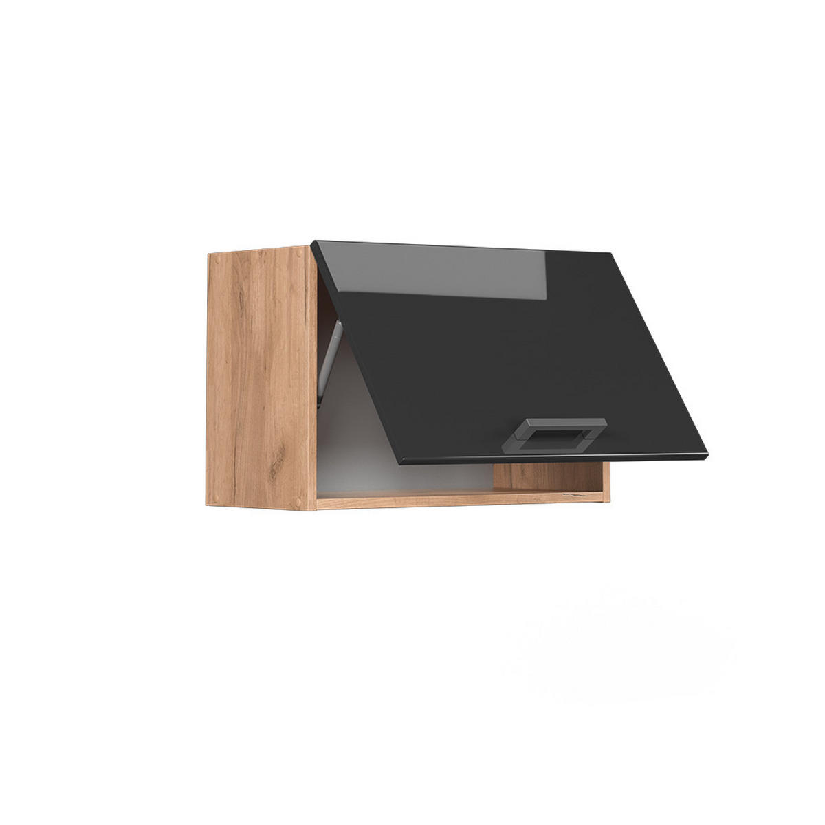 HÄNGESCHRANK R-Line Anthrazit Hochglanz 60 cm Flach - Honigeiche/Schwarz Hochglanz, Holzwerkstoff (60/40/31cm) - Vicco
