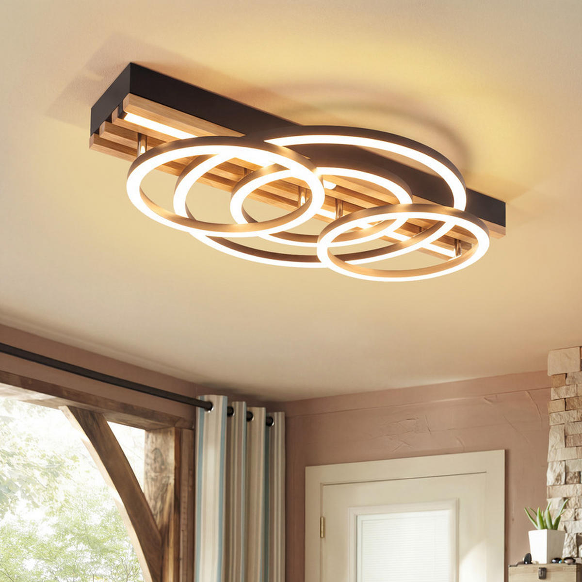 LED stropní svítidlo 32/50/10,3 cm - černá, kov (50/32/10.3cm) - Nettlife