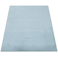 TEPPICH Hochflor Unifarben schmutzabweisend Türkis Rechteckig 140x200 - Blau, Textil (200/140cm) - KADIMA DESIGN