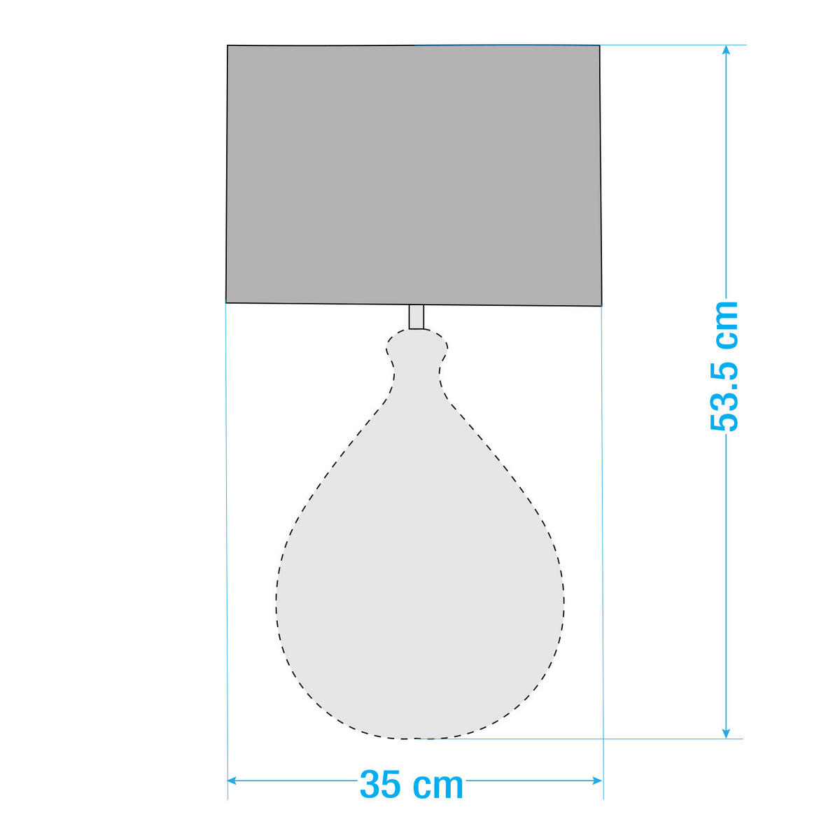 TISCHLEUCHTE - 1-flammig - Hellbraun, Glas/Textil (30/30/54cm) - home24