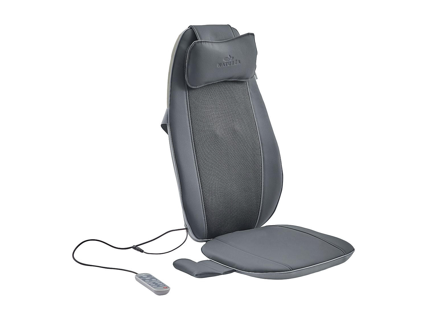 SHIATSU-MASSAGESITZ in grauem Kunstleder - APASIA - Grau, Leder (48/68/44cm) - Vente-Unique