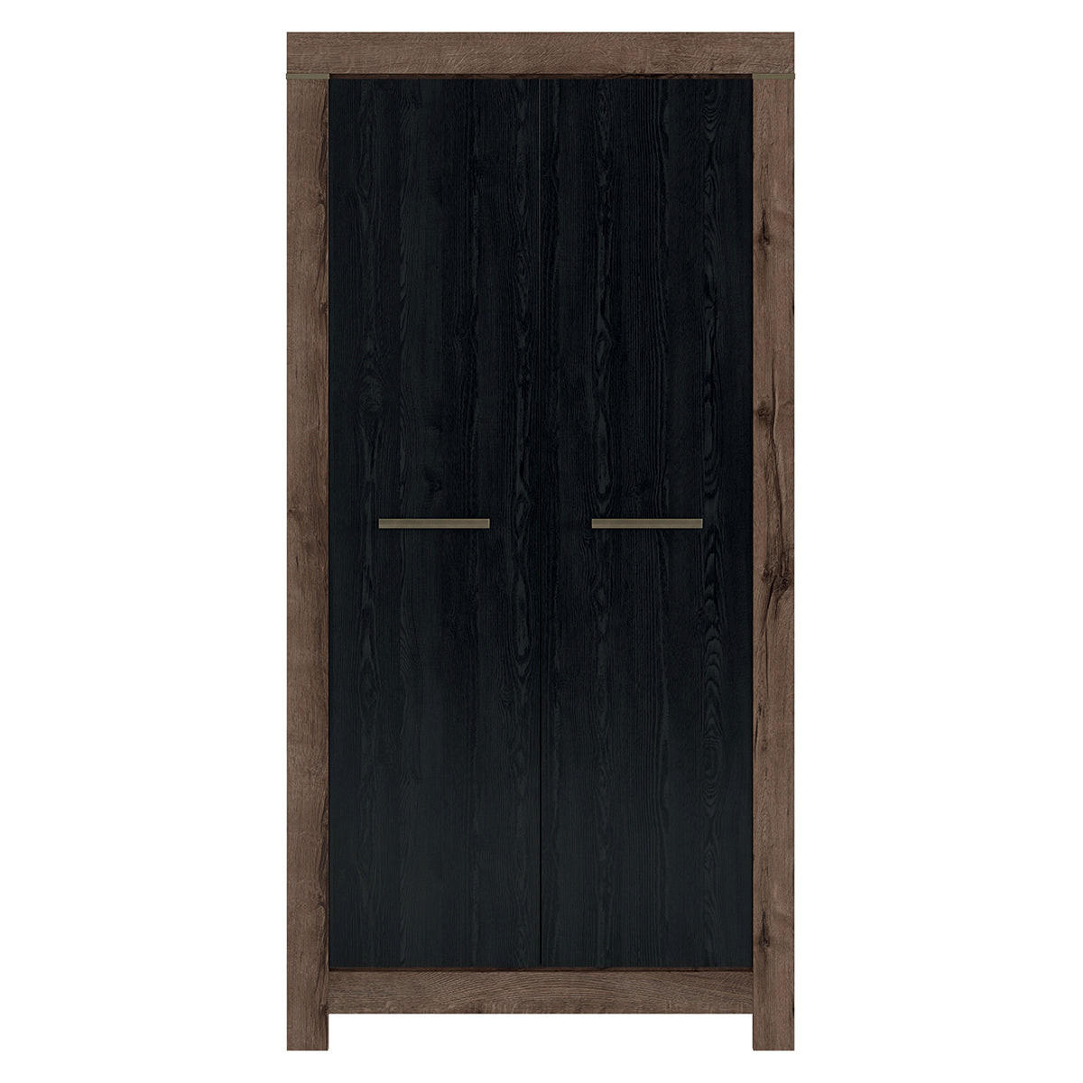 SCHRANK 2 Türen Adam Holz und Schwarz - Schwarz, Holzwerkstoff (98/195/55cm) - Petits-meubles