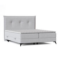 BOXBETT Menzzo Hellgrau 120/200 cm mit Matratze und Topper - Hellgrau/Schwarz, Holz/Holzwerkstoff (120/200cm) - Maison de Reve