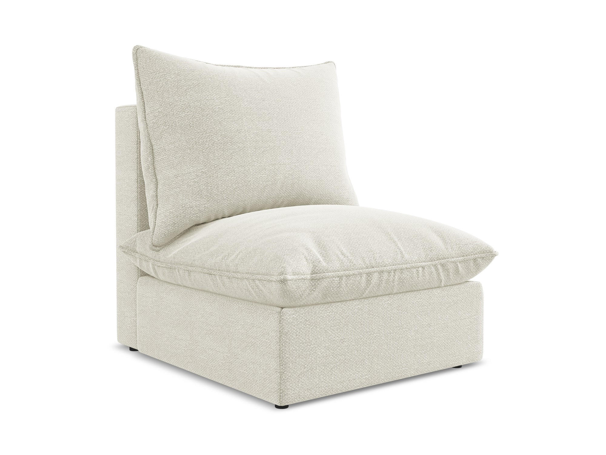 SOFAELEMENT Bouclé Stoff Beige - Sandfarben/Schwarz, Holzwerkstoff/Kunststoff (75/77/90cm) - Makamii