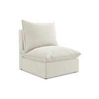 SOFAELEMENT Bouclé Stoff Beige - Sandfarben/Schwarz, Holzwerkstoff/Kunststoff (75/77/90cm) - Makamii