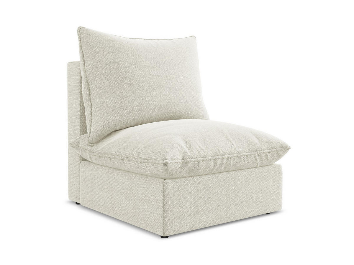 SOFAELEMENT Bouclé Stoff Beige - Sandfarben/Schwarz, Holzwerkstoff/Kunststoff (75/77/90cm) - Makamii