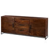 SIDEBOARD - Akazie massiv / Eisen, Typ A - Dunkelbraun, Holz/Metall (200/80/40cm) - home24