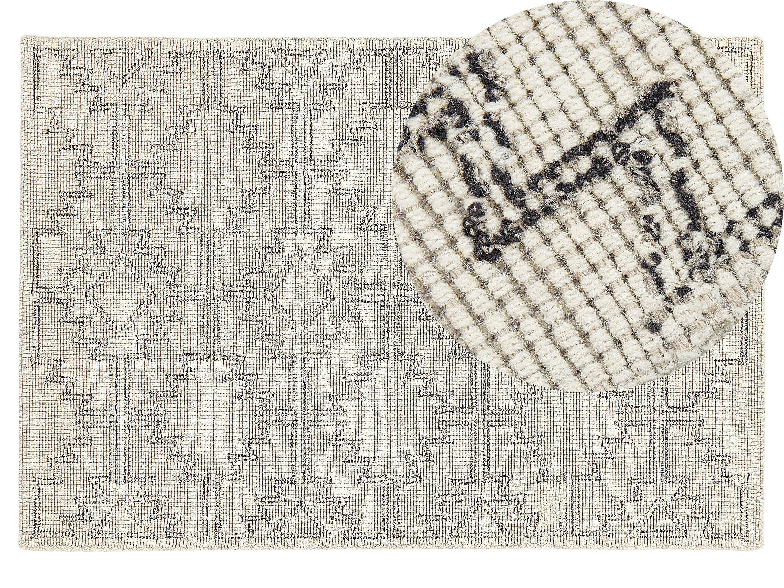 TEPPICH geflochten Urla 200/140 cm - Beige, Textil (140/200cm) - Beliani