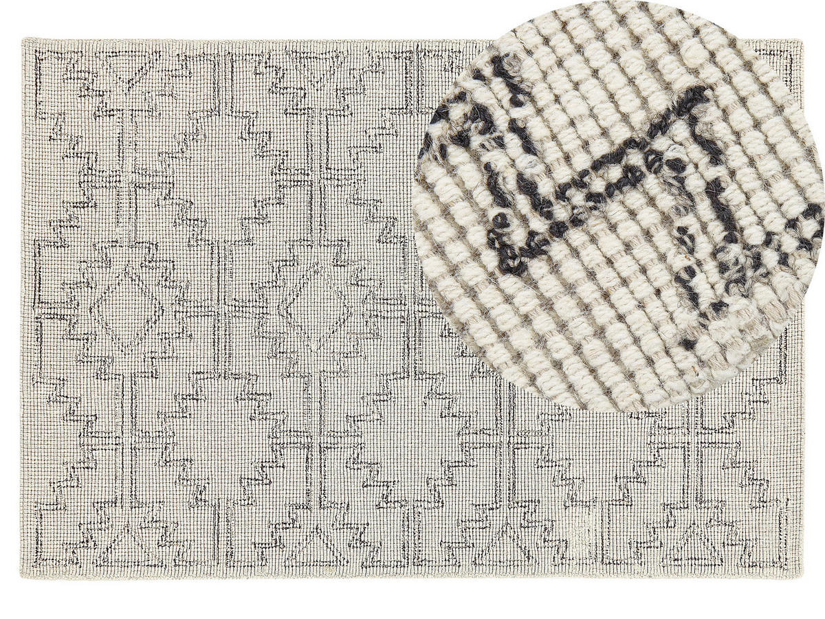 TEPPICH geflochten Urla 200/140 cm - Beige, Textil (140/200cm) - Beliani