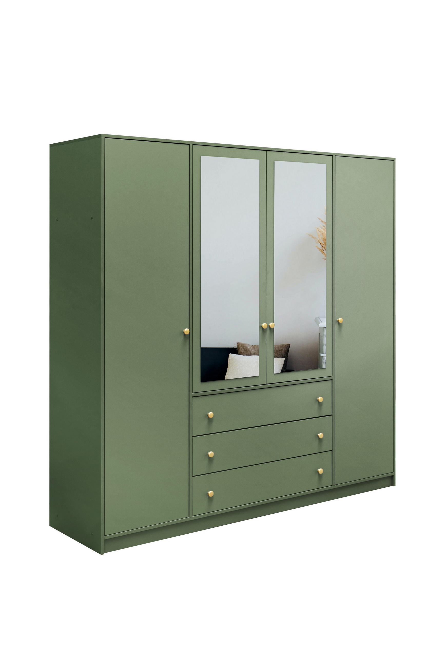 Masseno Drehtürenschrank Grün 196x200x57.5 cm