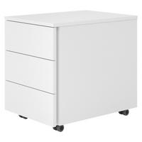 ROLLCONTAINER - mit 3 Schubladen 54,6/39/51 cm in Weiß - Weiß, Holzwerkstoff (39/51/54.6cm) - bümö