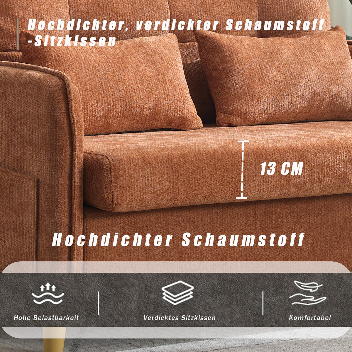 SCHLAFSOFA 127/75.5/83 cm Braun mit Armlehnen und Seitentaschen - Braun, Textil (75.5/83/127cm) - Oxeza