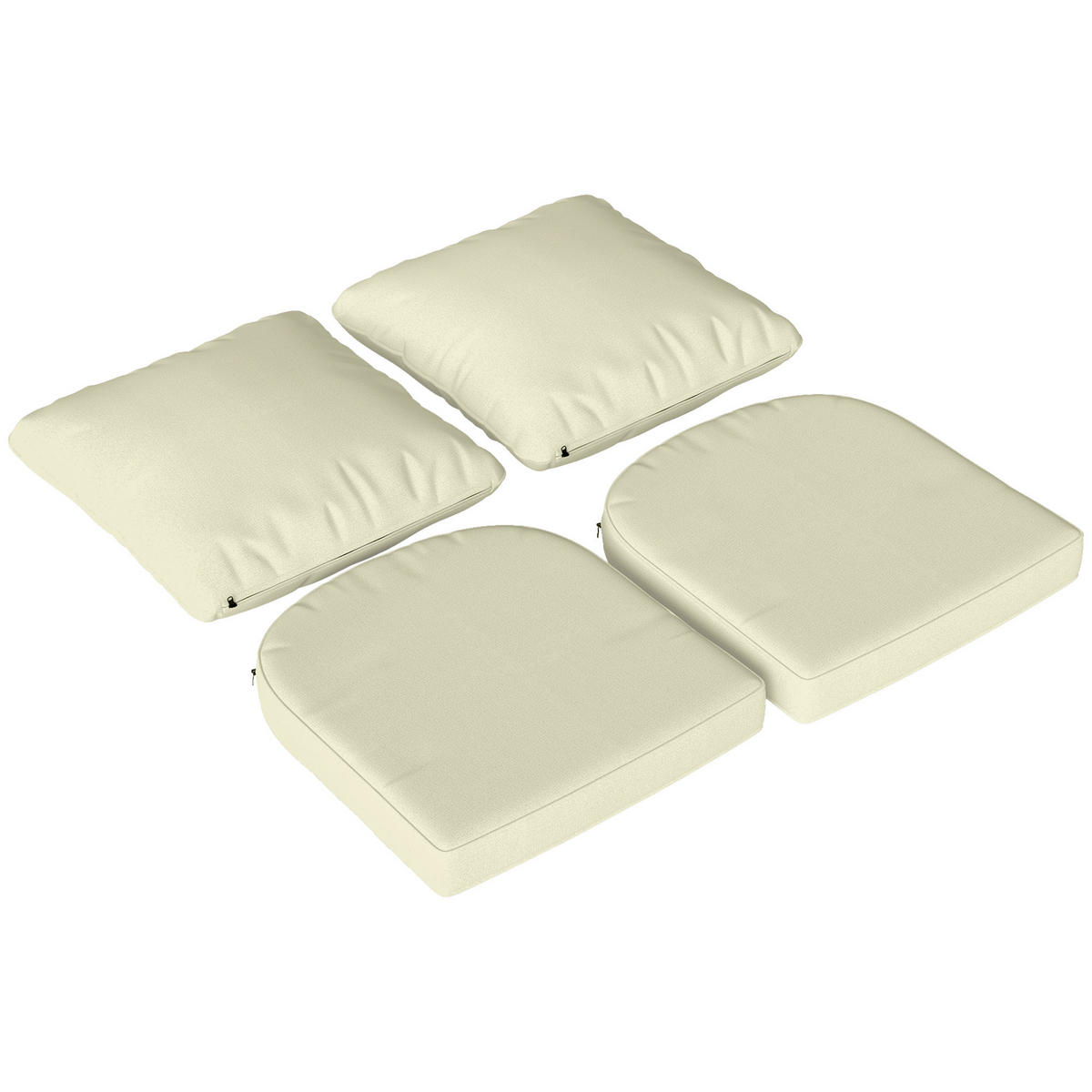 SITZKISSEN-SET DE-17729 2-teilig mit Rückenkissen & UPF50+ Creme - Creme, Textil (51/20/52cm) - ComfortXL