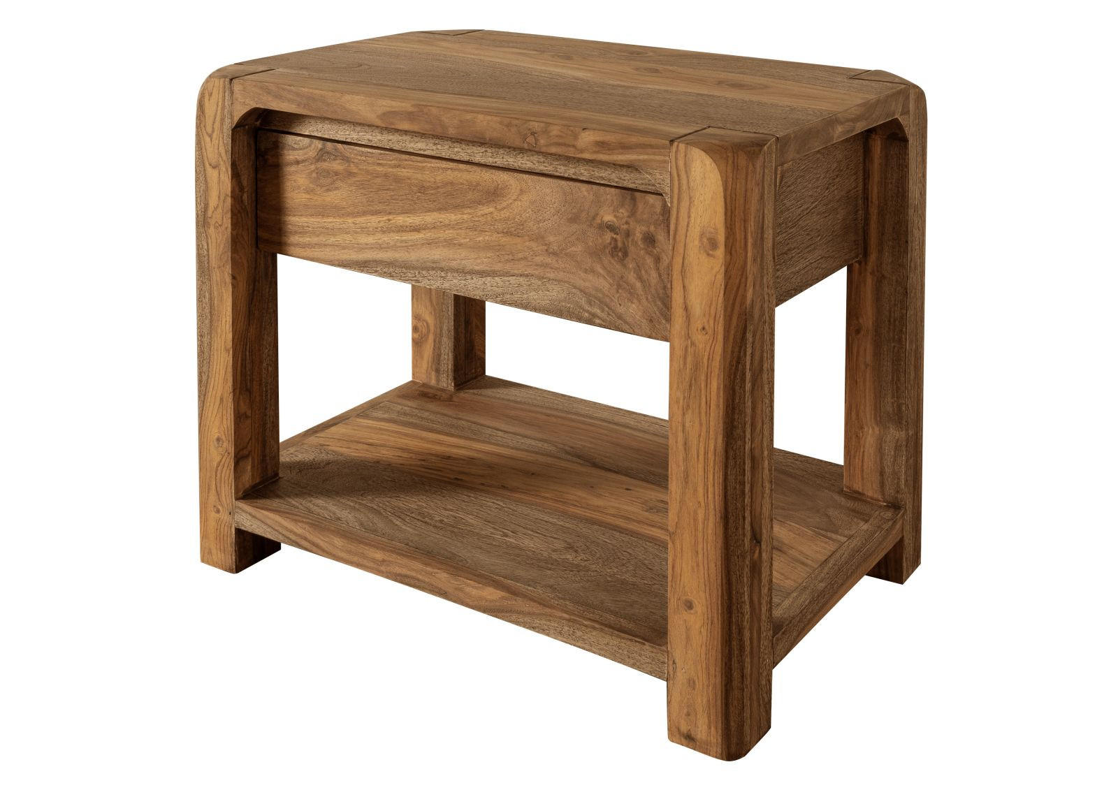 NACHTTISCH Sheesham 60x40x50 braun geölt BUENO #005 - Hellbraun, Holz (60/50/40cm) - Massivmoebel24