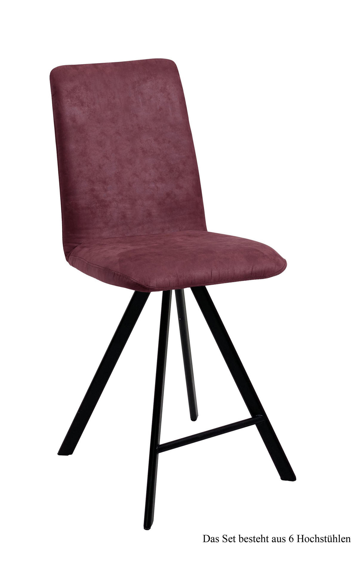 THEKENSTUHL drehbar (6er-Set) Desirae 47x109x60 Schwarz/Marsala - Brombeere/Schwarz, Kunststoff (60/109/47cm) - 58aufmkessel