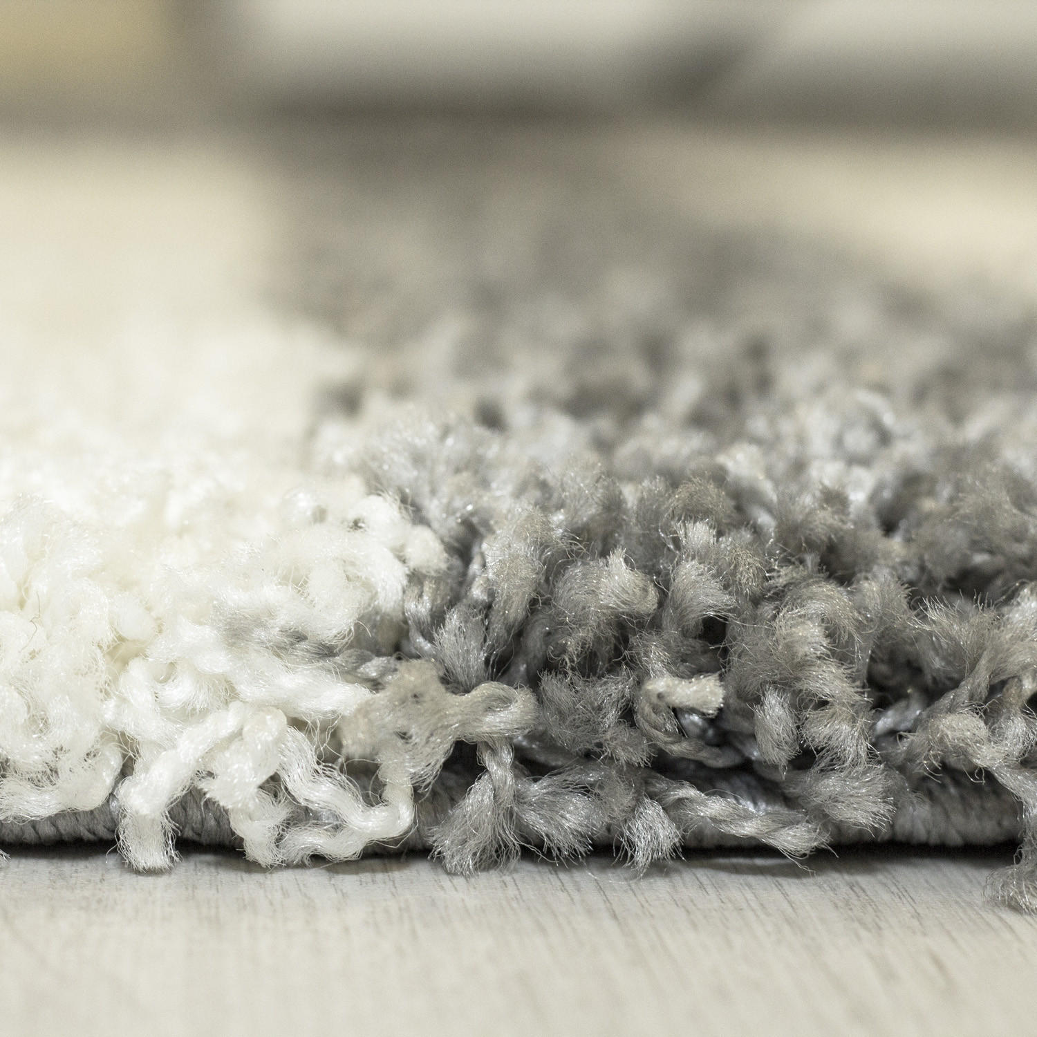 TEPPICH Hochflor Shaggy Karo Design Polypropylen Wohnzimmer Hellgrau Rund 200x200 - Hellgrau, Textil (200/200cm) - KADIMA DESIGN