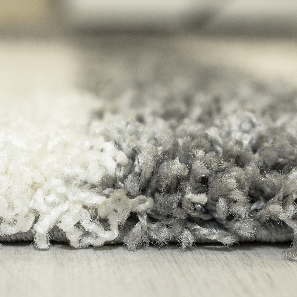 TEPPICH Hochflor Shaggy Karo Design Polypropylen Wohnzimmer Hellgrau Läufer 60x110 - Hellgrau, Textil (60/110cm) - KADIMA DESIGN
