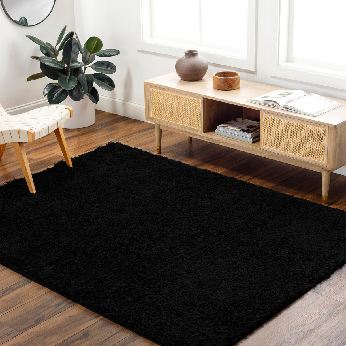 HOCHFLORTEPPICH 200/275 cm Schwarz - Schwarz, Naturmaterialien/Textil (200/275cm) - LIVABLISS