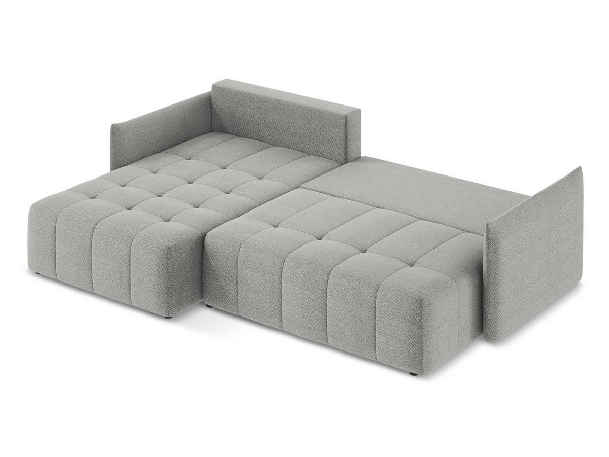 ECKSOFA Chenille Stoff Grün - Schwarz/Grün, Holzwerkstoff/Kunststoff (251/251cm) - Makamii