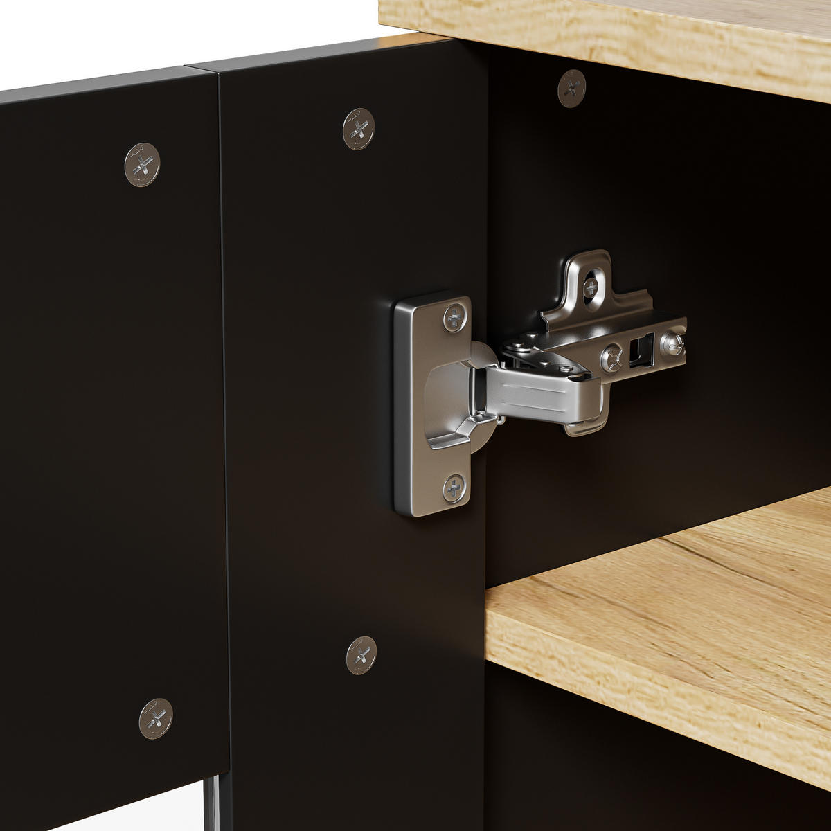 HIGHBOARD DE-37572 80/40/146 cm mit LED-Beleuchtung Schwarz - Schwarz, Holzwerkstoff (80/146/40cm) - ComfortXL