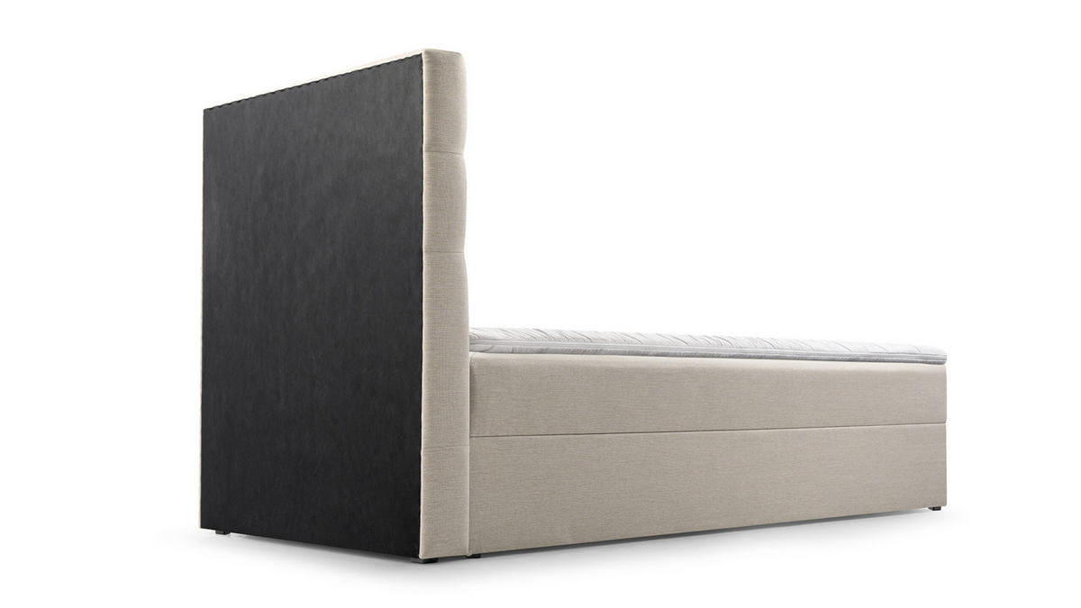 BETT - Boxspringbett 90x200 - 05 Hugo 24 - Braun - Braun, Holz (90/200cm) - Möblo