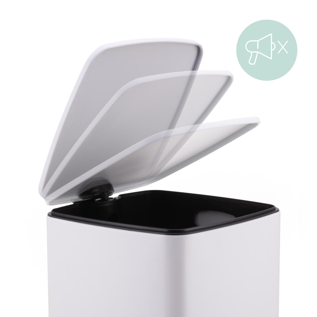 MÜLLEIMER - Weiß, Kunststoff/Metall (29/40/34cm) - Relaxdays